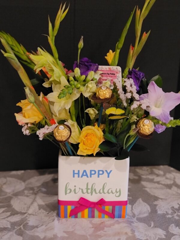 Birthday Box-Vase Arrangement